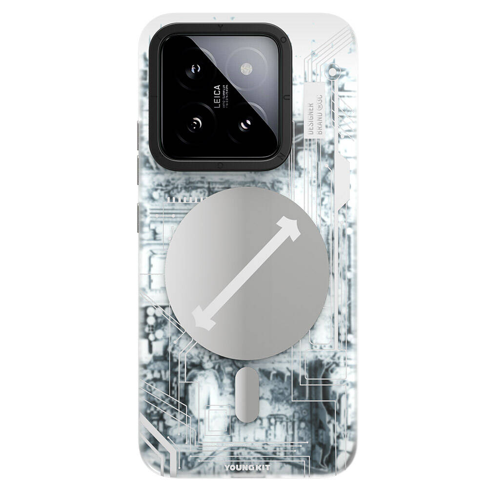 Xiaomi Mi 14 Uyumlu Kılıf M-safe Şarj Özellikli YoungKit Technology Serisi Kapak
