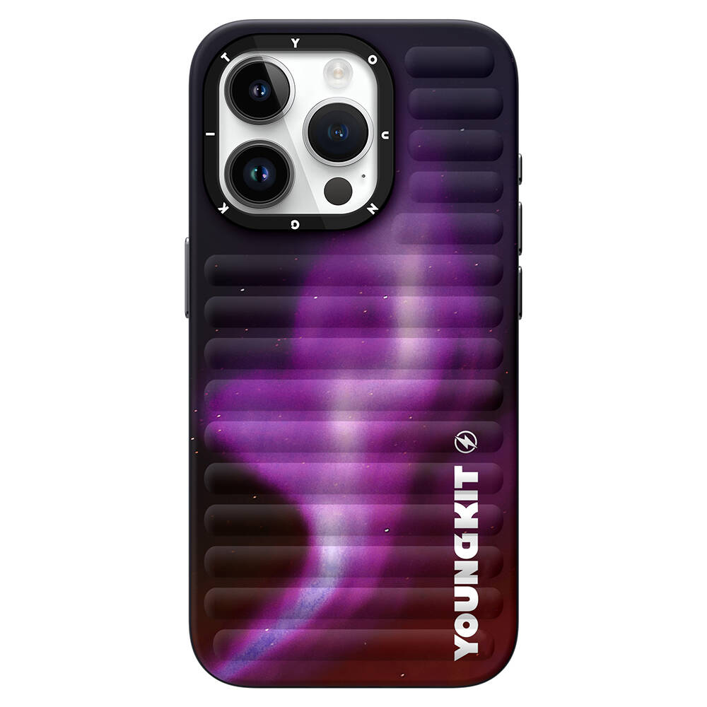 Apple iPhone 15 Pro Uyumlu Kılıf Kuzey Işıkları Desenli Youngkit Aurora Serisi Kapak