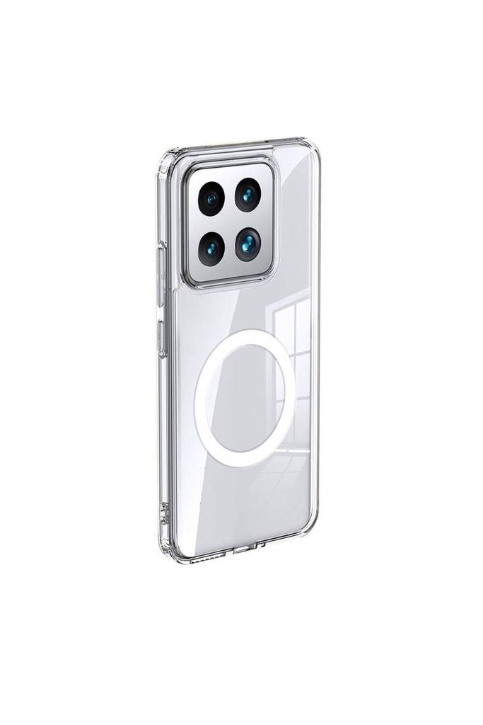 Xiaomi Mi 14 Uyumlu Kılıf Sert PC Arka Yüzey Wireless Şarj Özellikli Zore Flet M-safe Kapak