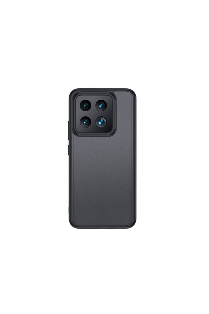 [RNZ-TA99206] Xiaomi Mi 14 Uyumlu Kılıf Sert PC Arka Yüzey Wireless Şarj Özellikli Zore Flet M-safe Kapak (Siyah)