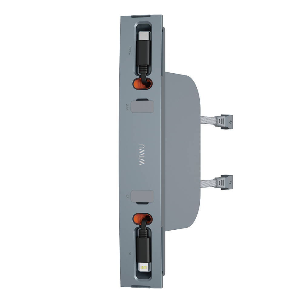 [RNZ-TA99211] Wiwu Wi-DS001 Tesla Uyumlu Type-C Lightning USB-A Akıllı Araç İçi Şarj İstasyonu 60W