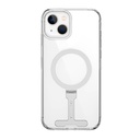 Apple iPhone 15 Plus Uyumlu Kılıf Wiwu FYY-014 M-safe Şarj Özellikli Alüminyum Alaşım Metal Standlı Şeffaf Kapak