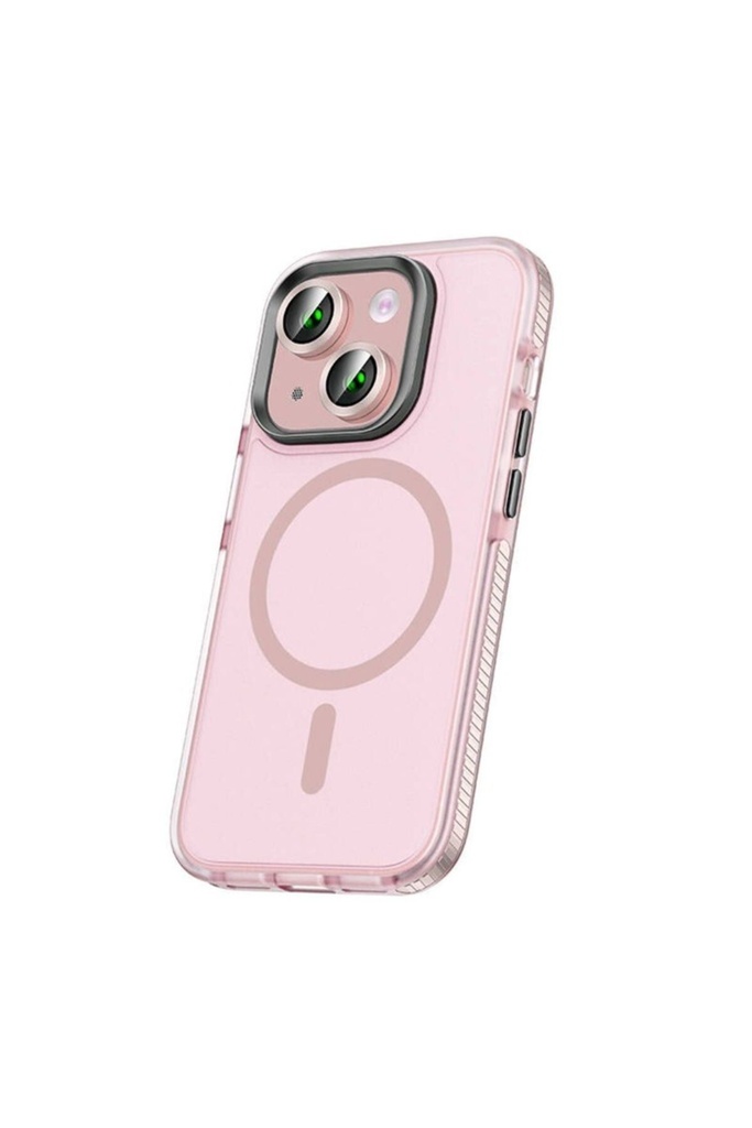 Apple iPhone 15 Uyumlu Kılıf Airbagli M-safe Wireless Şarj Özellikli Lens Koruyuculu Zore Klaptika Kapak