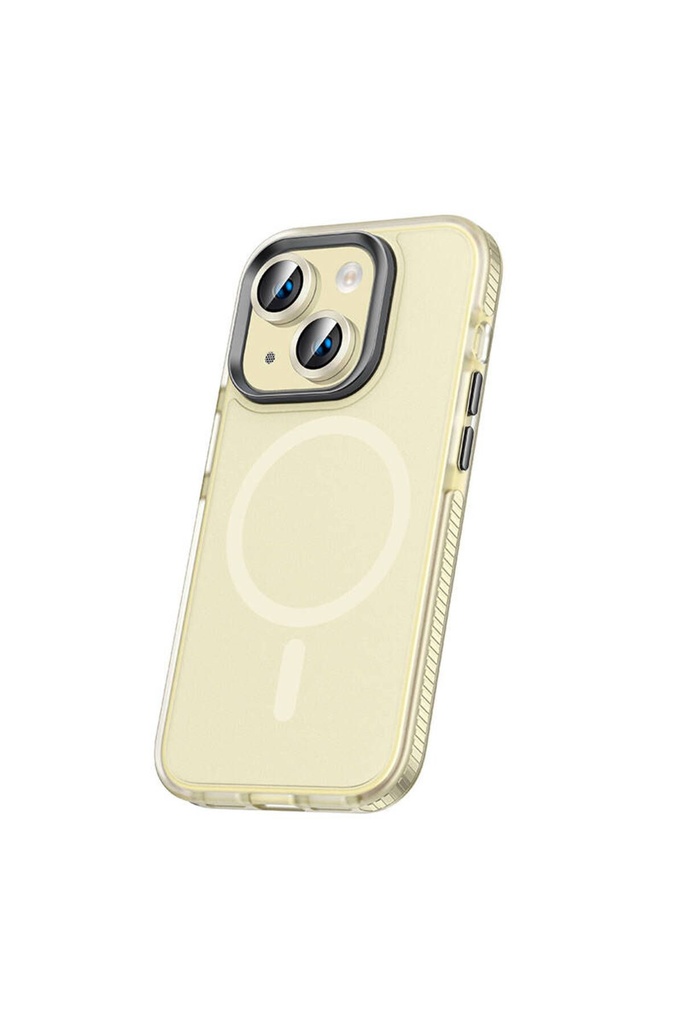 Apple iPhone 15 Uyumlu Kılıf Airbagli M-safe Wireless Şarj Özellikli Lens Koruyuculu Zore Klaptika Kapak