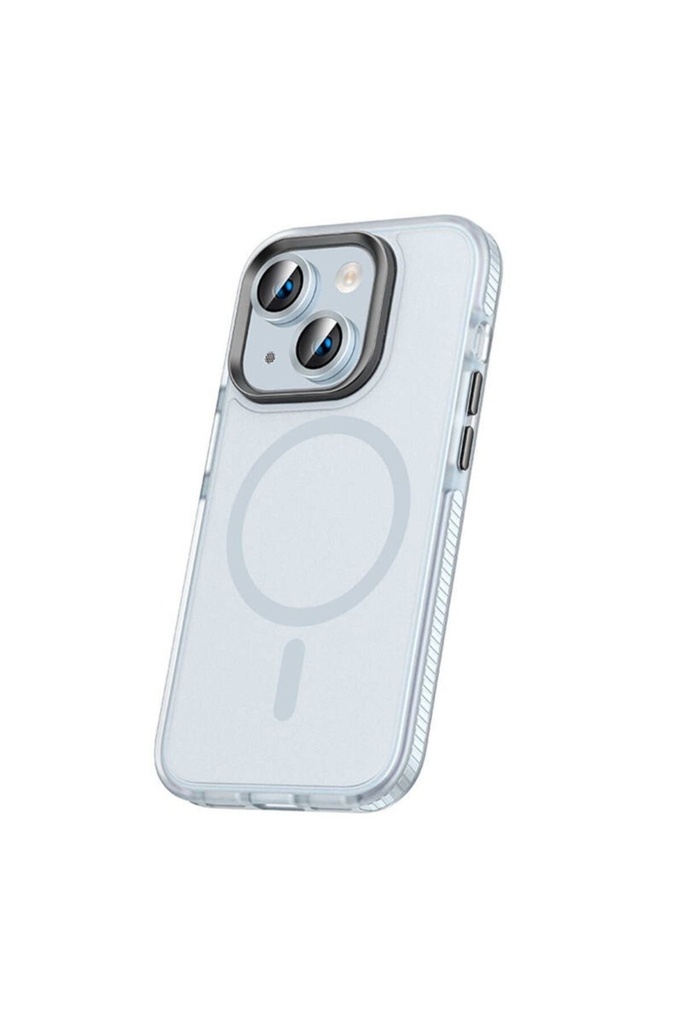 Apple iPhone 15 Plus Uyumlu Kılıf Airbagli M-safe Wireless Şarj Özellikli Lens Koruyuculu Zore Klaptika Kapak