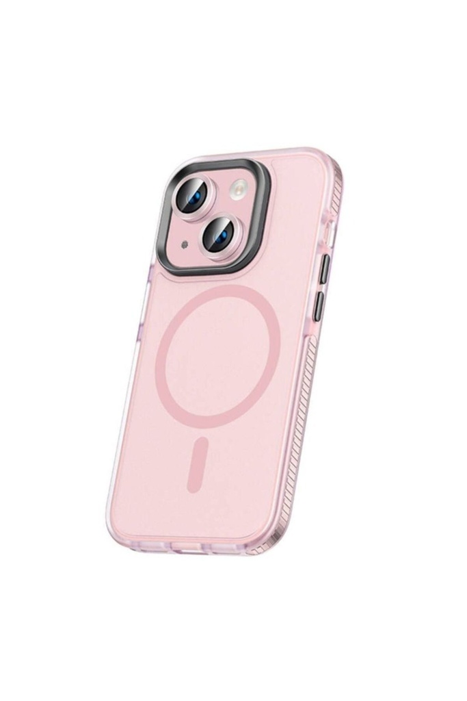 Apple iPhone 15 Plus Uyumlu Kılıf Airbagli M-safe Wireless Şarj Özellikli Lens Koruyuculu Zore Klaptika Kapak