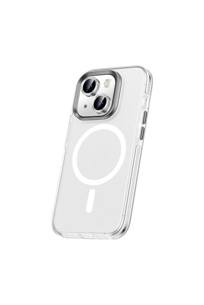Apple iPhone 15 Plus Uyumlu Kılıf Airbagli M-safe Wireless Şarj Özellikli Lens Koruyuculu Zore Klaptika Kapak