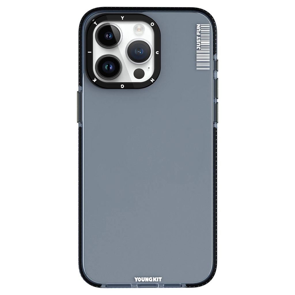 [RNZ-TA95763] Apple iPhone 15 Pro Max Uyumlu Kılıf Pürüzsüz Düz Arka Yüzey YoungKit Crystal Color Serisi Kapak (Siyah)