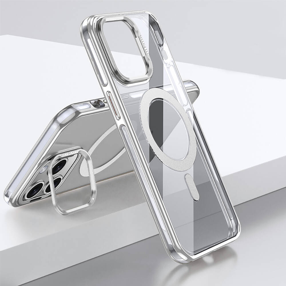 Apple iPhone 14 Pro Uyumlu Kılıf M-safe Şarj Özellikli Wlons Standlı Efsane Kapak