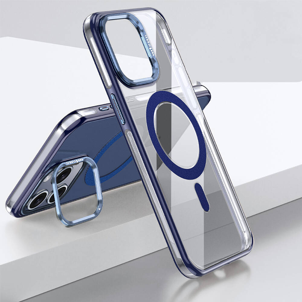 Apple iPhone 15 Pro Uyumlu Kılıf M-safe Şarj Özellikli Wlons Standlı Efsane Kapak