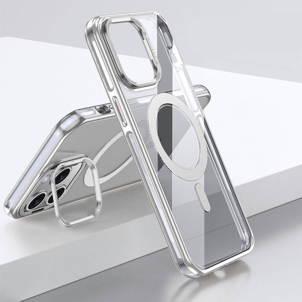 Apple iPhone 14 Pro Max Uyumlu Kılıf M-safe Şarj Özellikli Wlons Standlı Efsane Kapak