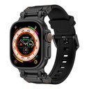 Apple Watch Ultra 49mm Uyumlu Zore KRD-101 Titanyum Metal Başlıklı Silikon Kordon