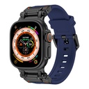 Apple Watch Ultra 49mm Uyumlu Zore KRD-101 Titanyum Metal Başlıklı Silikon Kordon