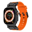 Apple Watch Ultra 49mm Uyumlu Zore KRD-101 Titanyum Metal Başlıklı Silikon Kordon