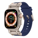 Apple Watch Ultra 49mm Uyumlu Zore KRD-101 Titanyum Metal Başlıklı Silikon Kordon