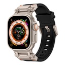Apple Watch Ultra 49mm Uyumlu Zore KRD-101 Titanyum Metal Başlıklı Silikon Kordon