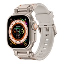 Apple Watch Ultra 49mm Uyumlu Zore KRD-101 Titanyum Metal Başlıklı Silikon Kordon