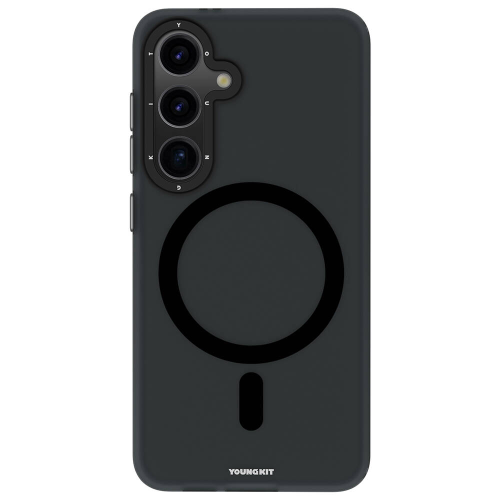 [RNZ-TA99599] Samsung Galaxy S24 Uyumlu Kılıf M-safe Şarj Özellikli Youngkit Hidden Sand Serisi Kapak (Siyah)