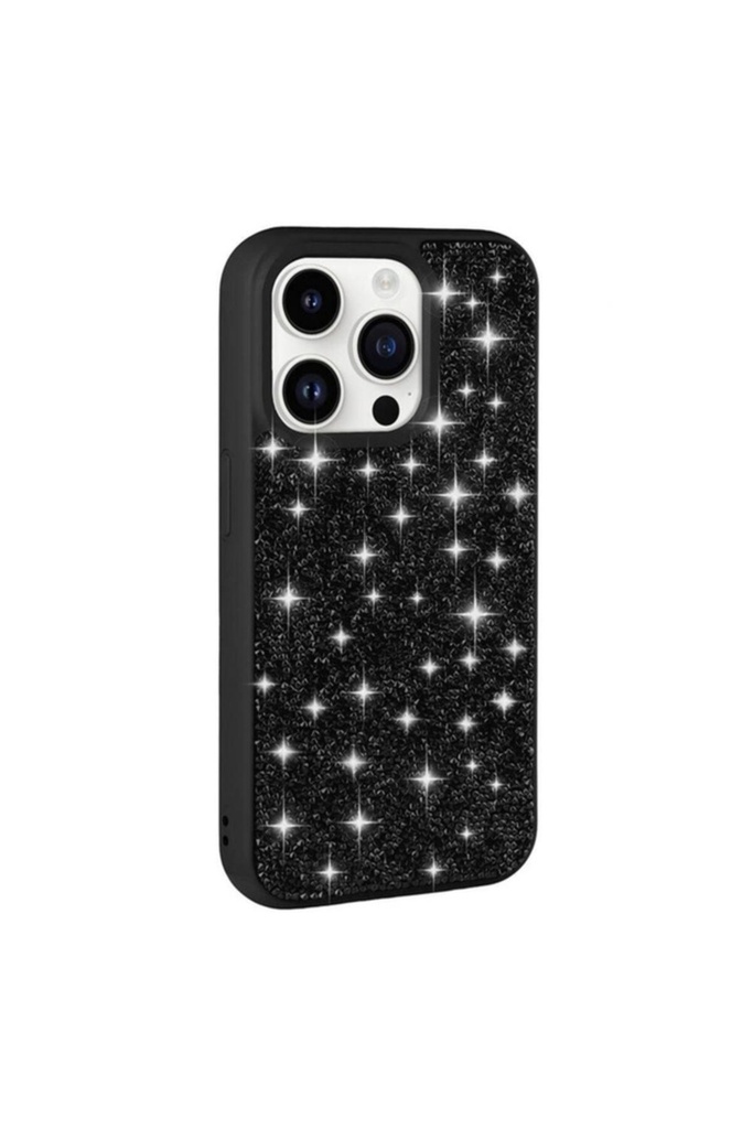 [RNZ-TA99664] Apple iPhone 14 Pro Uyumlu Kılıf Parlak Taşlı Tasarım Zore Pırlanta Kapak (Siyah)