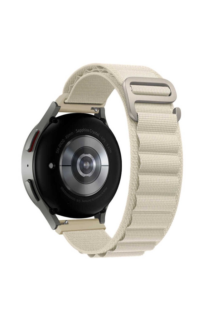 Samsung Galaxy Watch 42mm 20mm Uyumlu Kordon Alpine Hasır Örgü Zore KRD-74 Kumaş Kayış