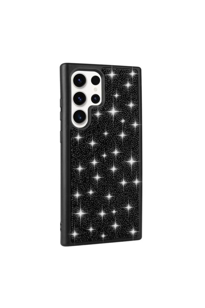 [RNZ-TA99699] Samsung Galaxy S23 Ultra Uyumlu Kılıf Parlak Taşlı Tasarım Zore Pırlanta Kapak (Siyah)