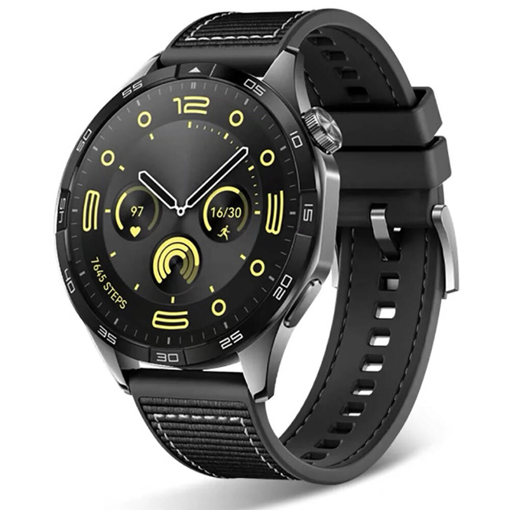 [RNZ-TA99763] Samsung Gear S3 22mm Uyumlu Kordon Silikon Örgü Desenli Dikişli Zore KRD-102 Kayış (Siyah)