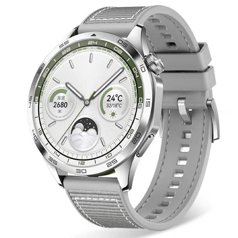 Samsung Galaxy Watch 46mm Uyumlu 22mm Kordon Silikon Örgü Desenli Dikişli Zore KRD-102 Kayış