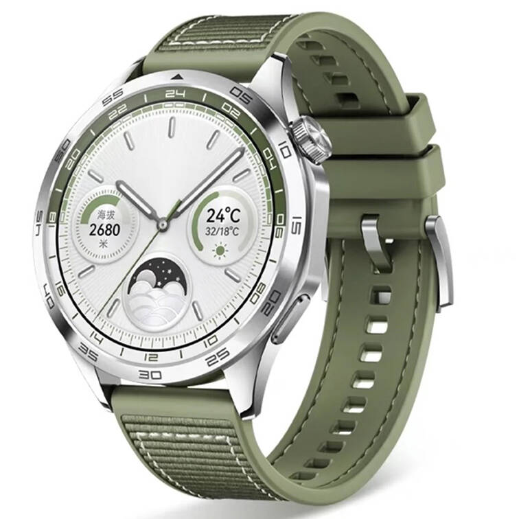 Samsung Galaxy Watch 46mm Uyumlu 22mm Kordon Silikon Örgü Desenli Dikişli Zore KRD-102 Kayış