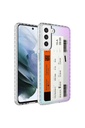 Samsung Galaxy S21 FE Uyumlu Kılıf Airbag Kenarlı Renkli Desenli Silikon Zore Elegans Kapak