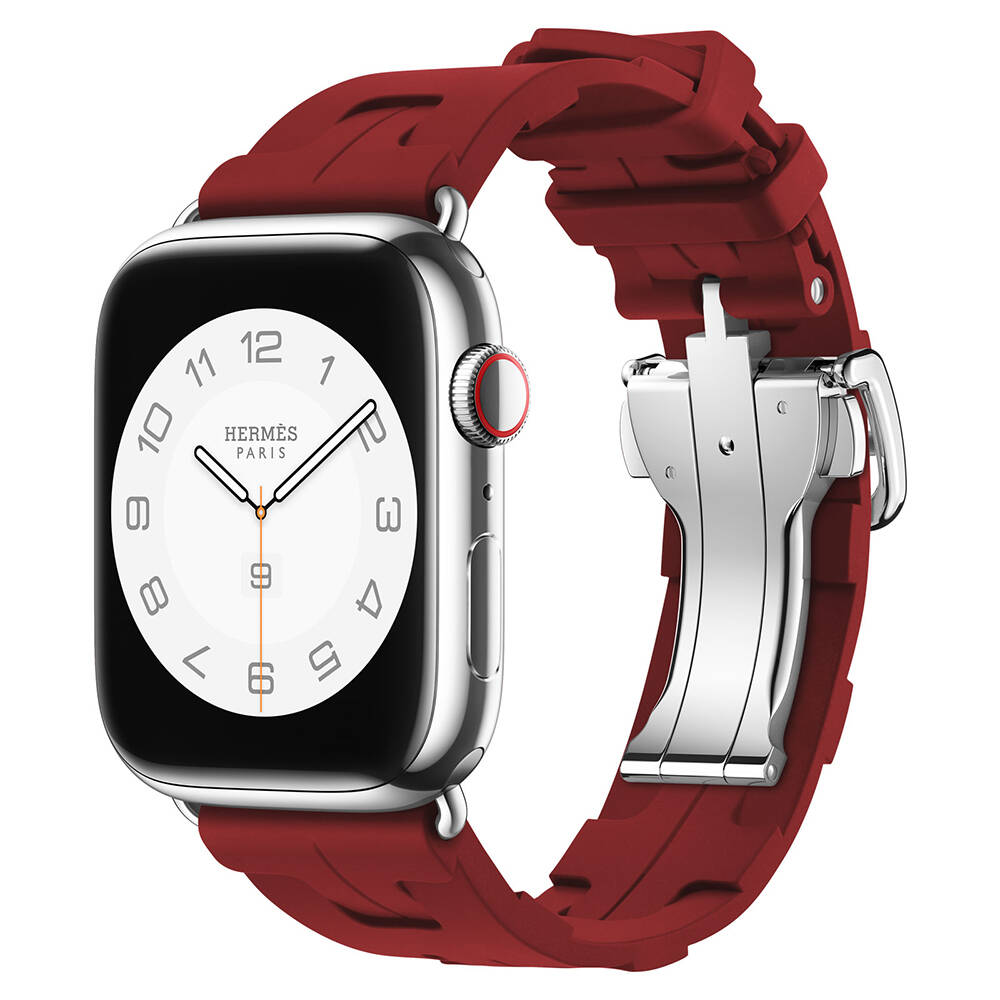 Apple Watch 38mm Uyumlu Kordon Silikon Sportif Görünümlü Yumaşak Esnek KRD-94 Kayış