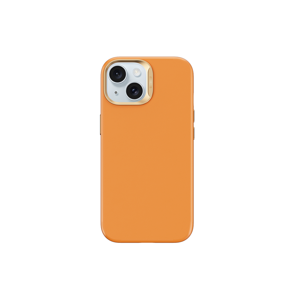 Apple iPhone 15 Uyumlu Kılıf Wiwu SP-019 M-safe Şarj Özellikli Vegan Leather Deri Kapak