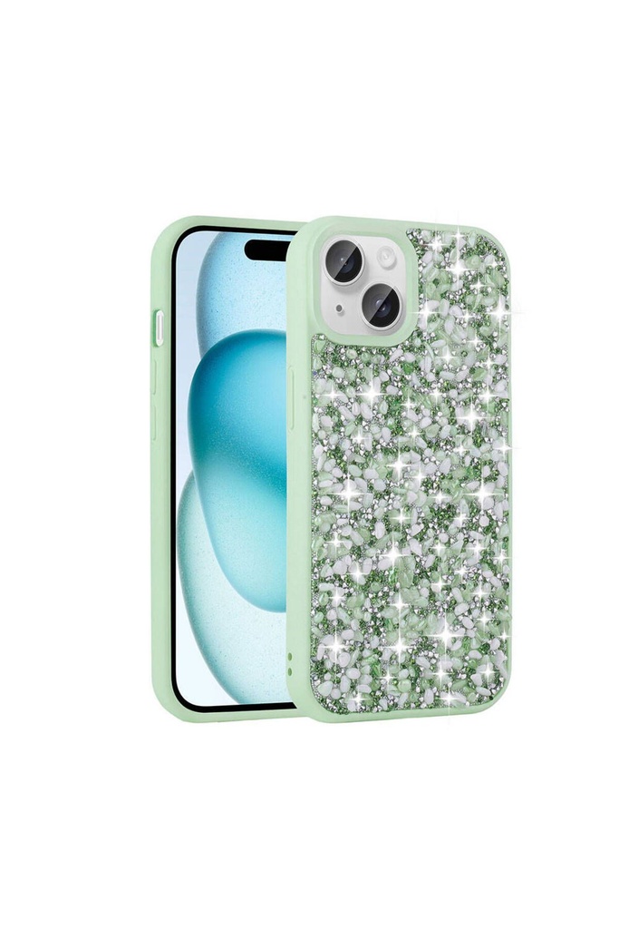 Apple iPhone 15 Plus Uyumlu Kılıf Parlak Taşlı Tasarım Zore Linea Kapak