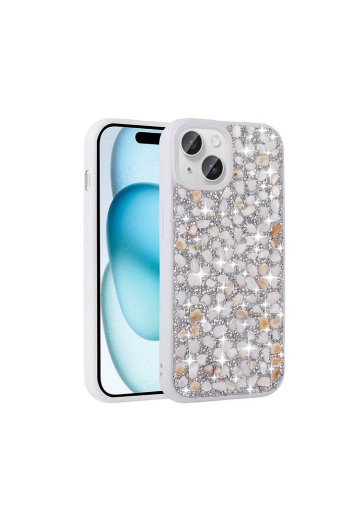 Apple iPhone 15 Plus Uyumlu Kılıf Parlak Taşlı Tasarım Zore Linea Kapak