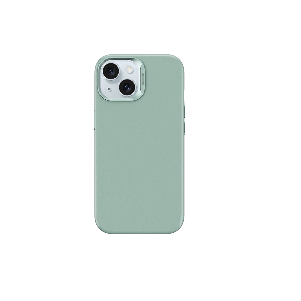 Apple iPhone 15 Plus Uyumlu Kılıf Wiwu SP-019 M-safe Şarj Özellikli Vegan Leather Deri Kapak