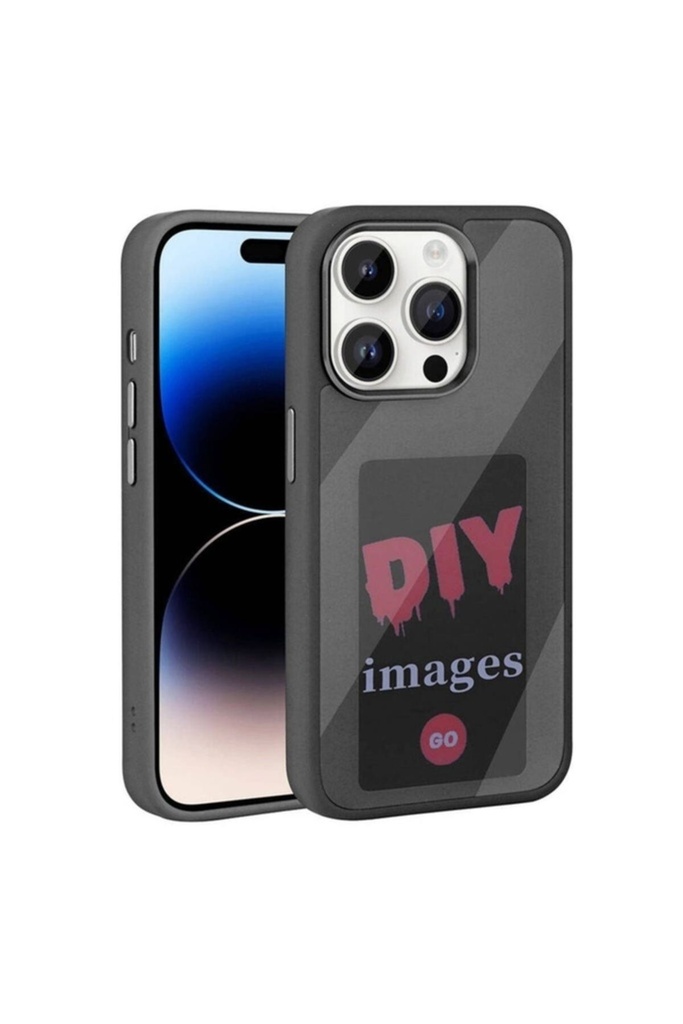 [RNZ-TA100184] Apple iPhone 14 Pro Uyumlu Kılıf Ekranı Yansıtan Zore Akıllı NFC Kapak (Siyah)