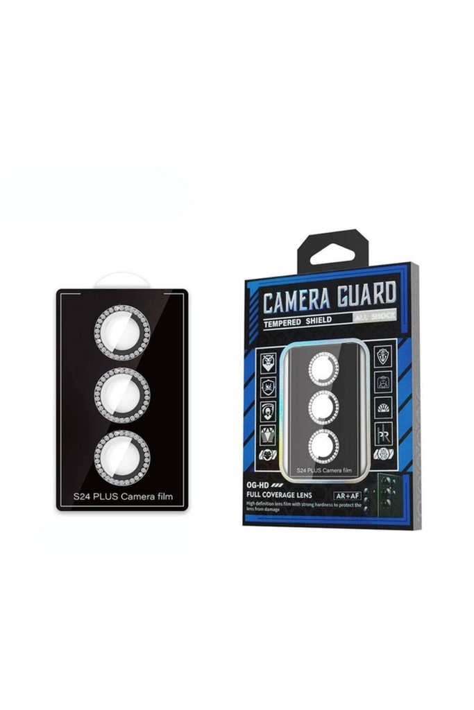 [RNZ-TA101014] Samsung Galaxy S24 Plus Uyumlu Zore Diamond Kamera Lens Koruyucu Cam Filmi (Siyah)