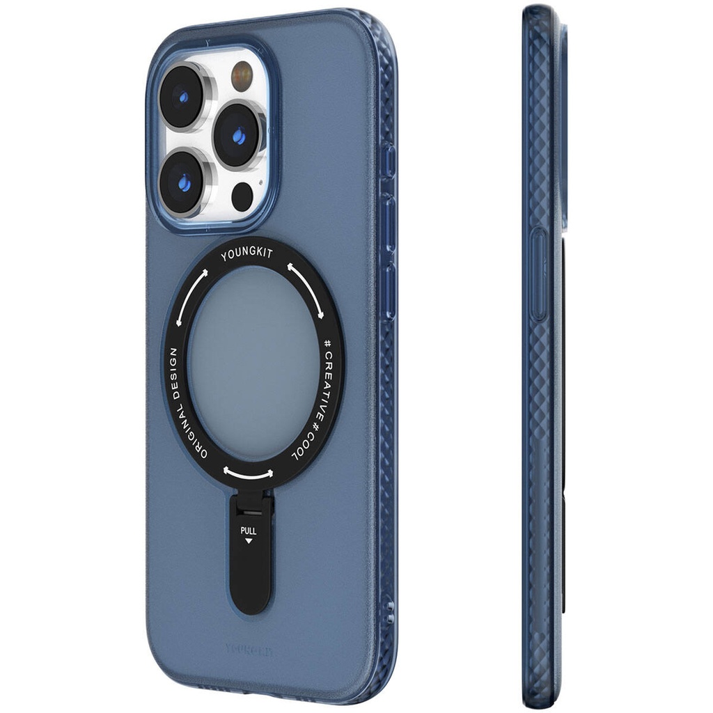 Apple iPhone 15 Pro Uyumlu Kılıf M-safe Şarj Özellikli Youngkit Rock Serisi Kapak
