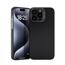 Apple iPhone 15 Pro Max Uyumlu Kılıf M-safe Şarj Özellikli 600D Kevlar Zore Krek Karbon Standlı Kapak