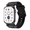 Apple Watch 44mm Uyumlu Zore KRD-101 Titanyum Metal Başlıklı Silikon Kordon