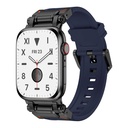 Apple Watch 44mm Uyumlu Zore KRD-101 Titanyum Metal Başlıklı Silikon Kordon