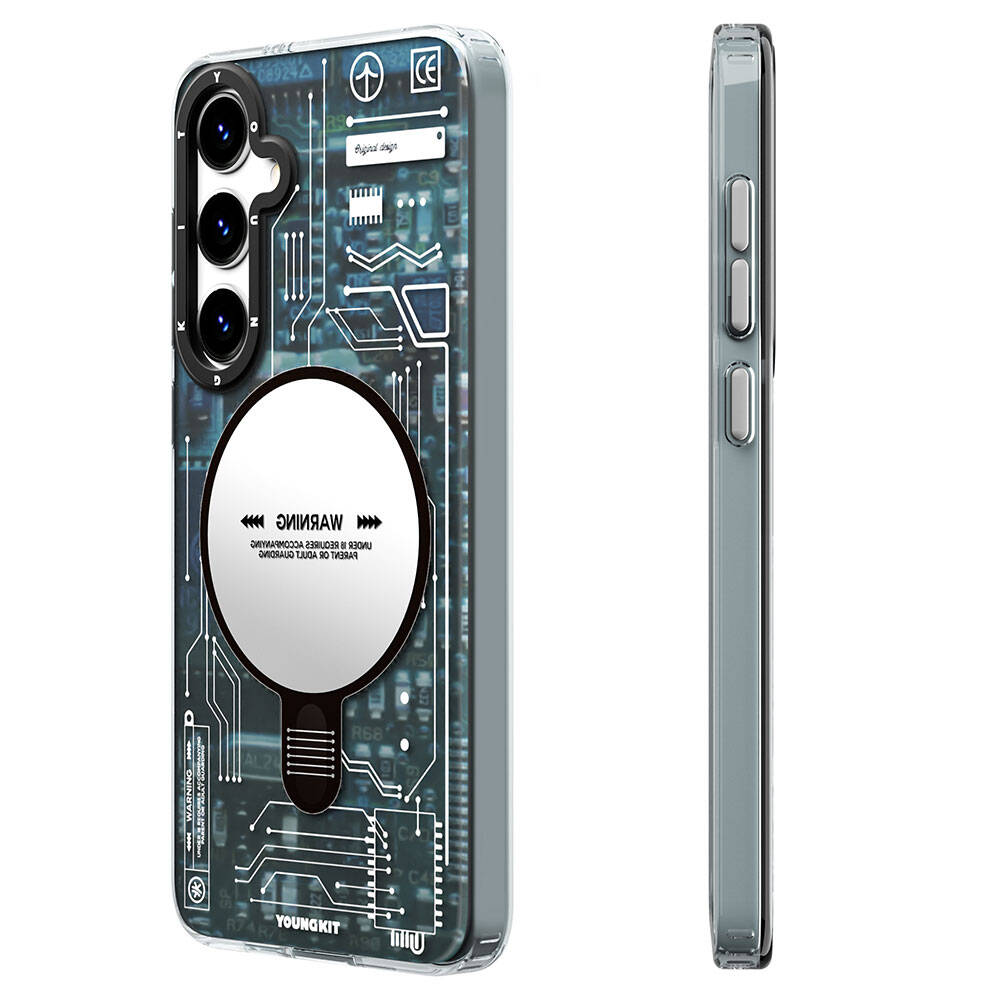 Samsung Galaxy S24 Uyumlu Kılıf M-safe Şarj Özellikli YoungKit Technology Serisi Kapak