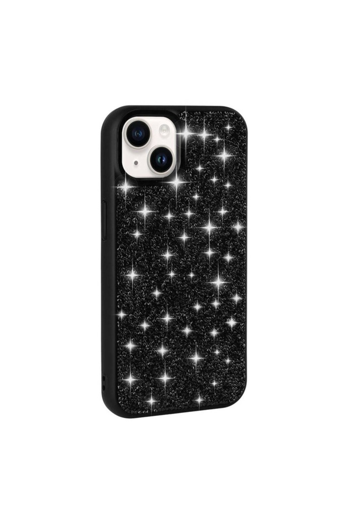[RNZ-TA99654] Apple iPhone 13 Uyumlu Kılıf Parlak Taşlı Tasarım Zore Pırlanta Kapak (Siyah)