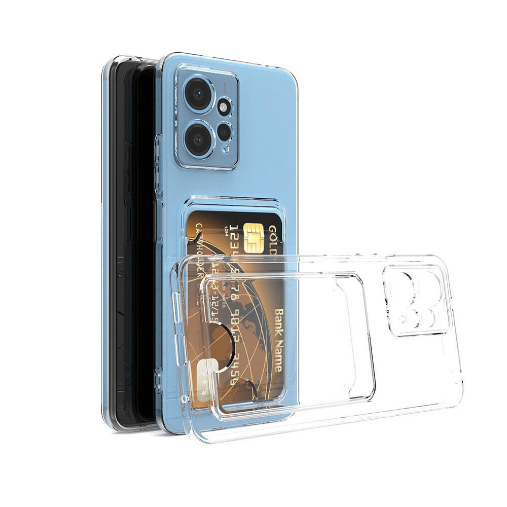 [RNZ-TA100613] Xiaomi Redmi Note 12 5G Uyumlu Kılıf Kartlıklı Şeffaf Zore Setra Clear Silikon Kapak