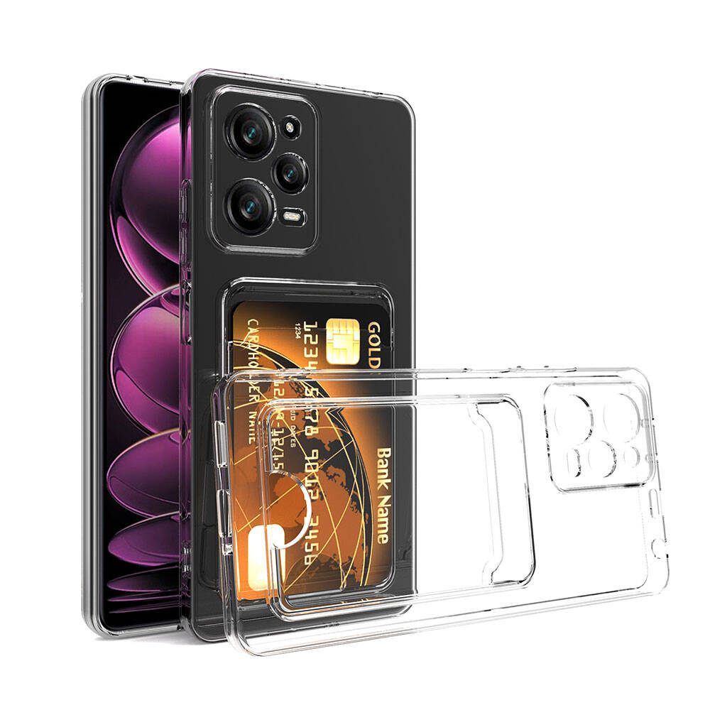 [RNZ-TA100614] Xiaomi Redmi Note 12 Pro 5G Uyumlu Kılıf Kartlıklı Şeffaf Zore Setra Clear Silikon Kapak