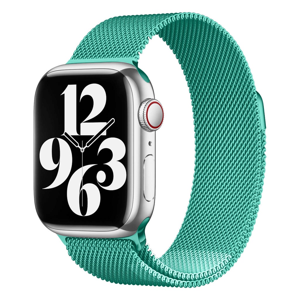 Apple Watch 40mm Uyumlu Kordon Hasır Metal Mıknatıslı Örgü Zore KRD-01 Kayış