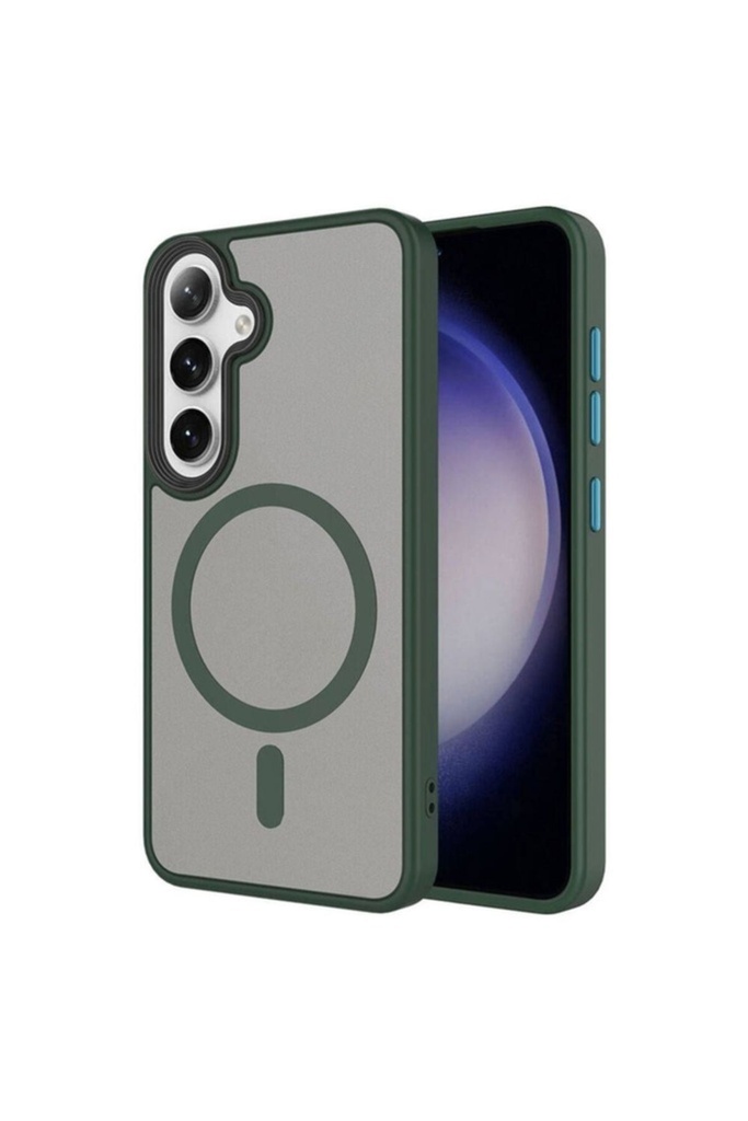 Samsung Galaxy S24 Plus Uyumlu Kılıf Sert PC Arka Yüzey Wireless Şarj Özellikli Zore Flet M-safe Kapak