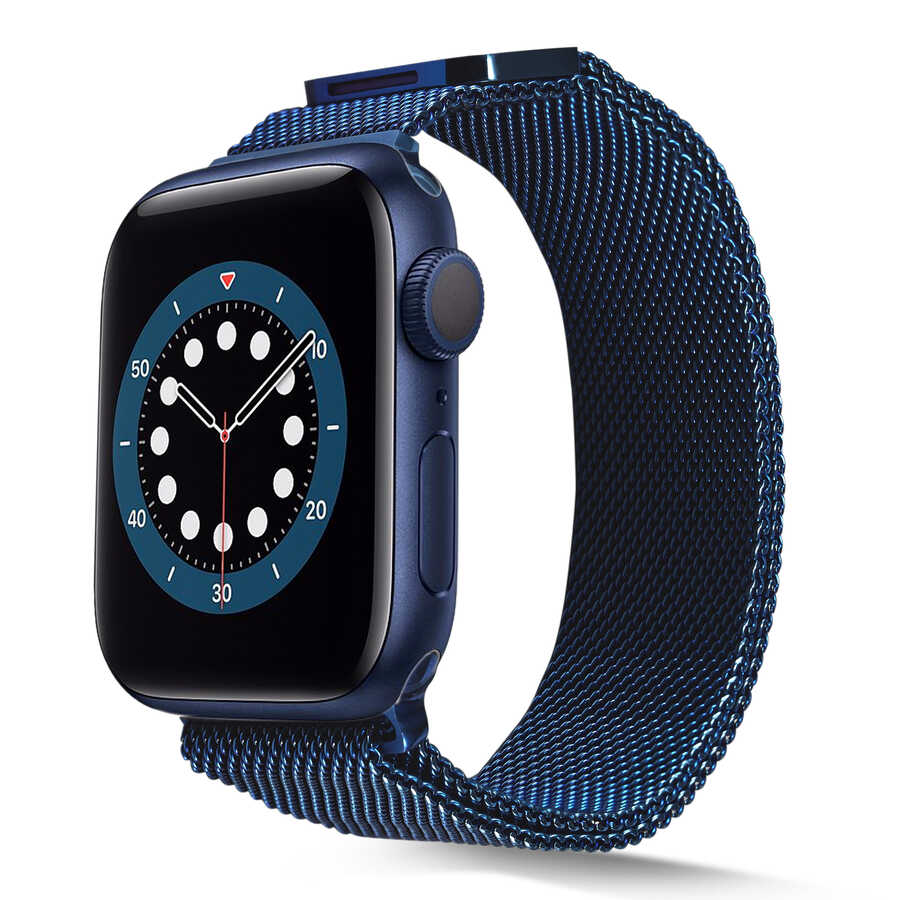Apple Watch 40mm Uyumlu Kordon Hasır Metal Mıknatıslı Örgü Zore KRD-01 Kayış