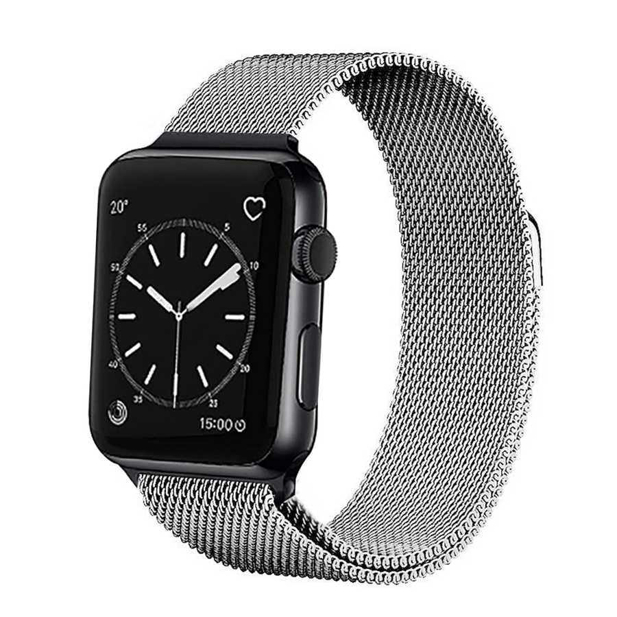 Apple Watch 40mm Uyumlu Kordon Hasır Metal Mıknatıslı Örgü Zore KRD-01 Kayış