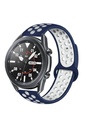 Samsung Galaxy Watch 46mm Uyumlu 22mm Kordon Silikon Esnek Yumuşak Delikli Spor KRD-02 Kayış