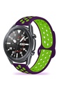 Samsung Galaxy Watch 46mm Uyumlu 22mm Kordon Silikon Esnek Yumuşak Delikli Spor KRD-02 Kayış